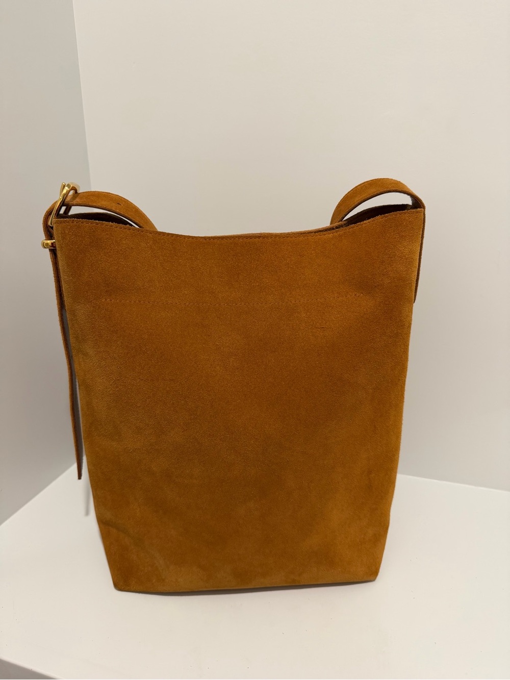 NEW Madewell The Essential Bucket Tote in Dark caramel suede NM988 $198 work bag - Picture 9 of 17